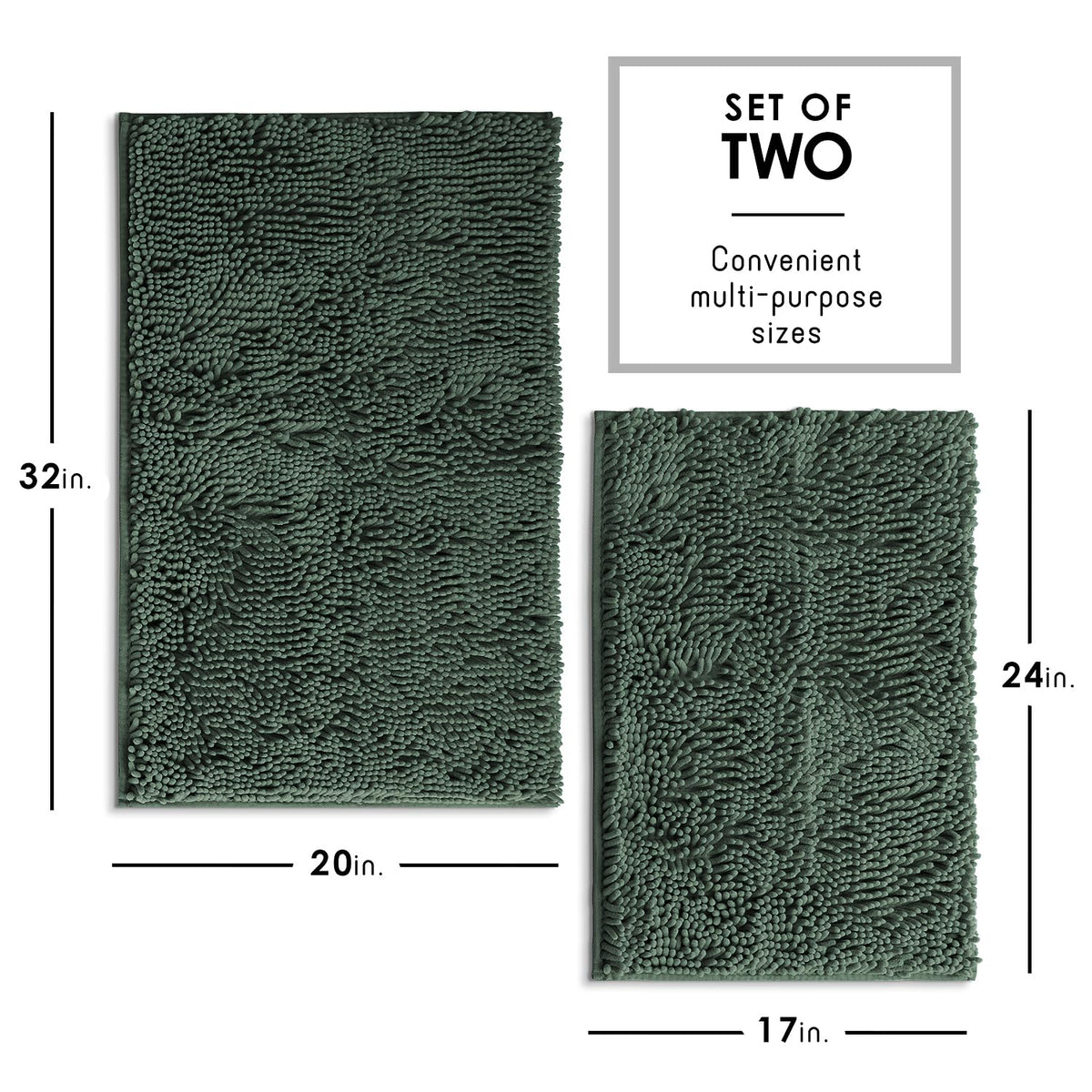 Hearth & Harbor chenille quick-dry fibers help moisture evaporate after showers.