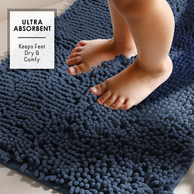 Hearth and Harbor quick-dry chenille mat absorbs moisture fast.
