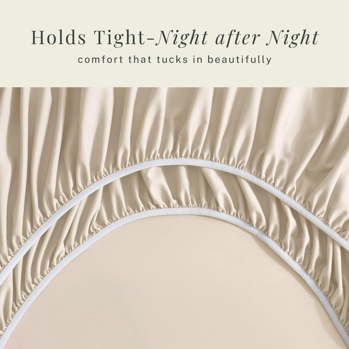 Hearth & Harbor bed made with cream 6-piece linen set for a hotel-like look