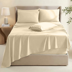 Hearth & Harbor deep-pocket fitted sheet demonstrating 18-24 inch fit