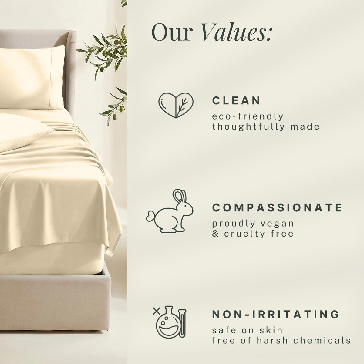 Hearth & Harbor pillowcases edge detail on cream bedding