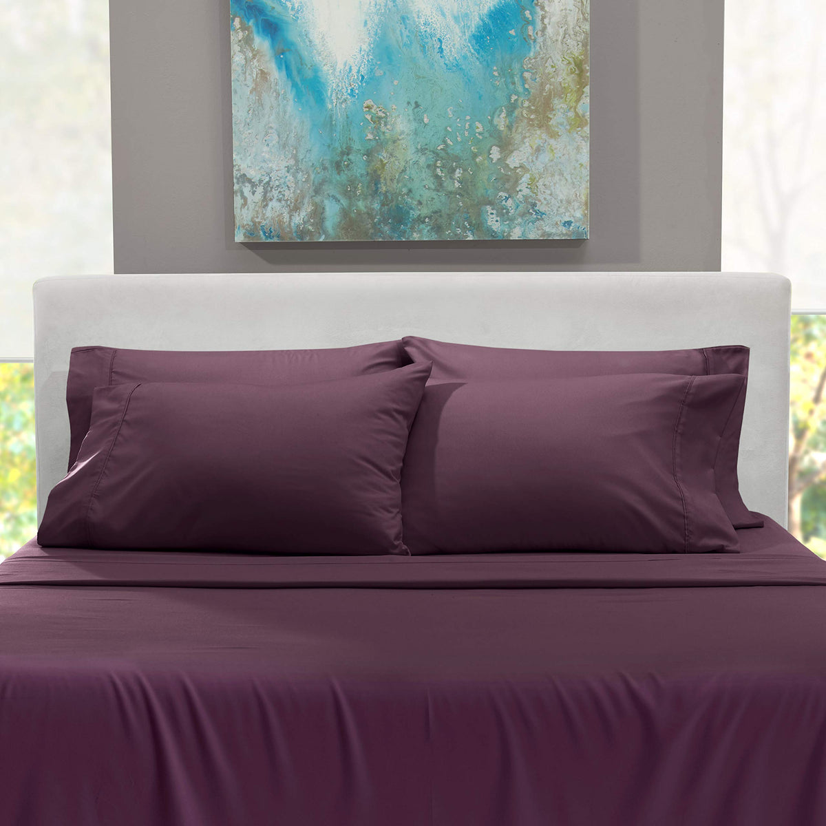Hearth & Harbor 6-piece set includes fitted, flat sheets and four pillowcases.