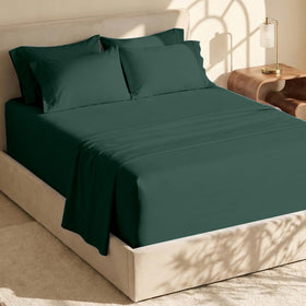 Hearth & Harbor king deep-pocket fitted sheet for tall mattresses provides a secure, wrinkle-free fit.