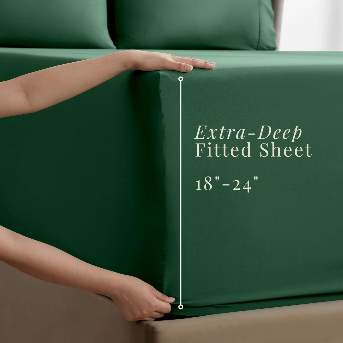 Hearth and Harbor pillowcases in hunter green offer soft comfort