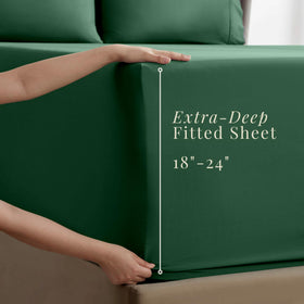 Hearth and Harbor pillowcases in hunter green offer soft comfort