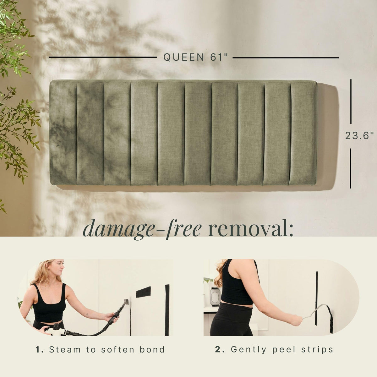 Hearth & Harbor channel-stitched headboard with soft foam fill for comfortable support.