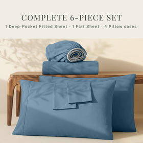 Deep-pocket detail from Hearth & Harbor fitted sheet for 18-24 inch mattresses.