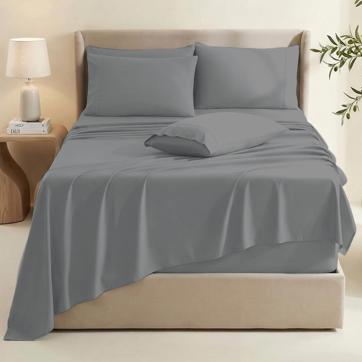 Hearth & Harbor king deep-pocket fitted sheet measures 78 by 80 inches.