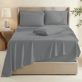 Hearth & Harbor king deep-pocket fitted sheet measures 78 by 80 inches.