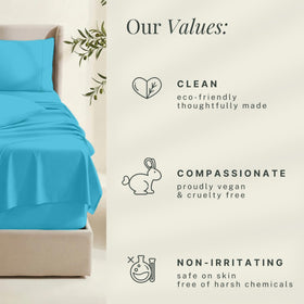 Hearth & Harbor deep-pocket fit illustration for 18-24 inch beds.