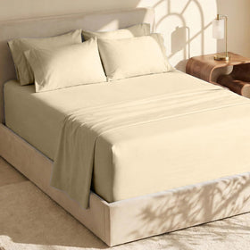 Hearth & Harbor extra deep pocket king fitted sheet showing secure deep-pocket fit for tall mattresses