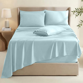 Hearth & Harbor extra deep pocket king flat sheet provides ample coverage.