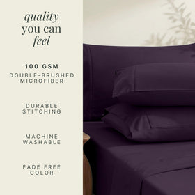 Hearth & Harbor color-fast eggplant maintains vibrancy wash after wash.