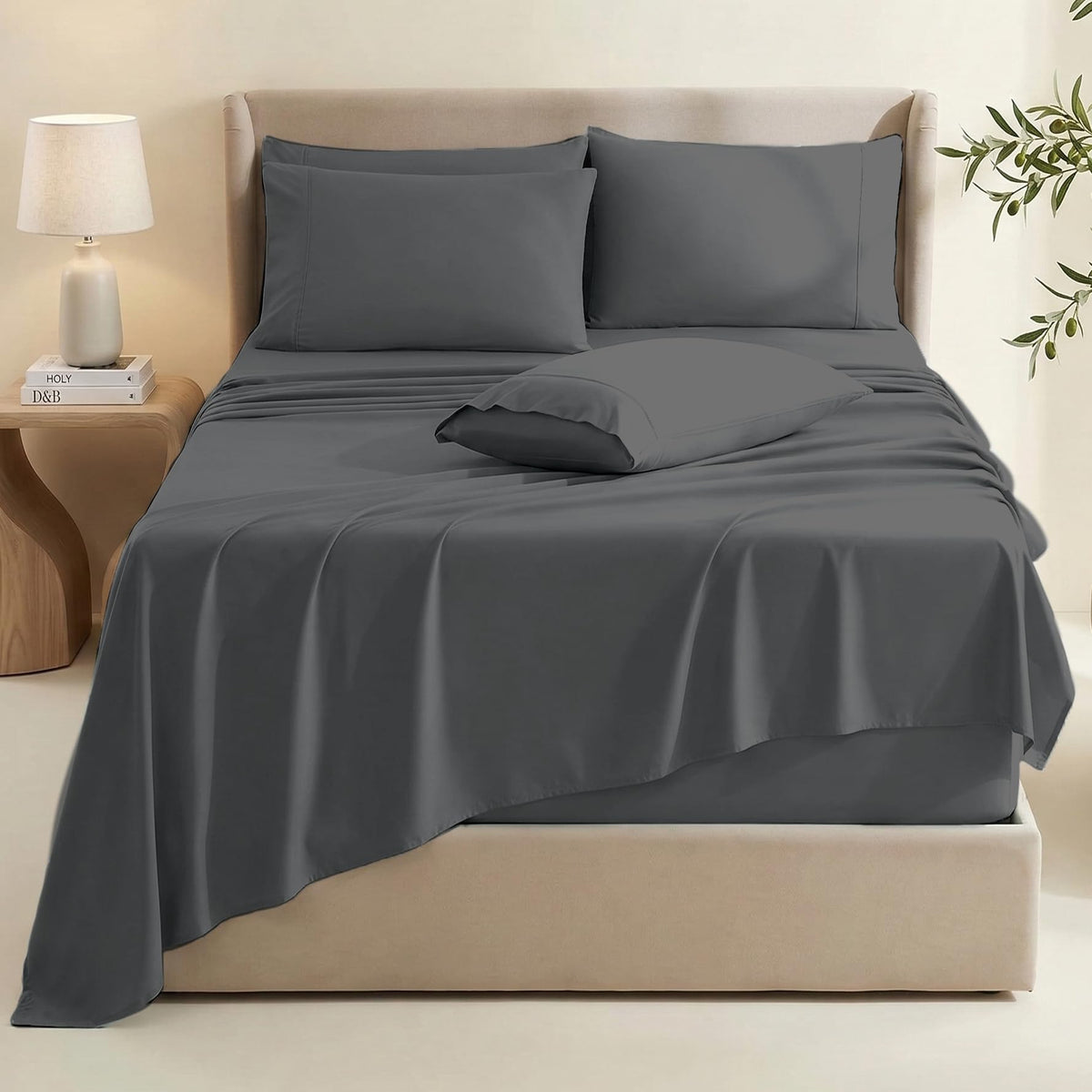 Hearth & Harbor flat sheet spread to reveal large 81 by 96 inch coverage