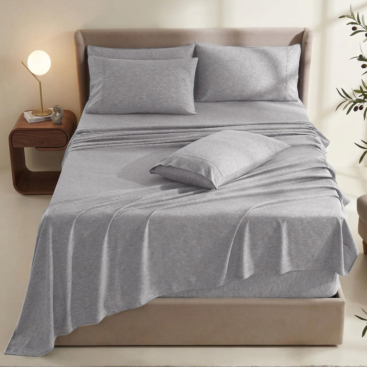 Hearth & Harbor flat sheet shows generous 90x102 inch size for large beds.