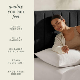 Hearth & Harbor foam-fill headboard offers soft, supportive comfort when sitting up.