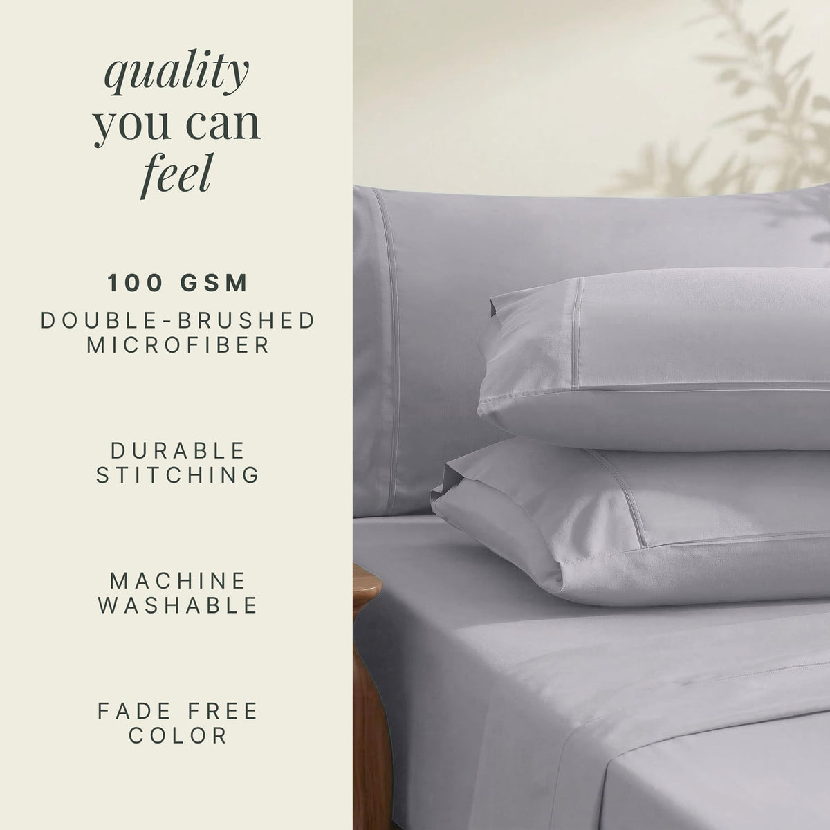 Hearth & Harbor lavender color option adds calming hotel-style styling