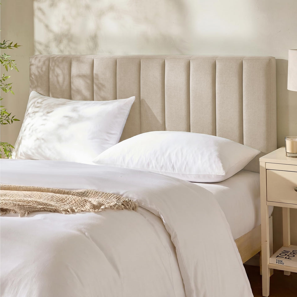 Hearth and Harbor full headboard beige panel texture close-up for modern decor
