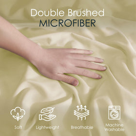 Hearth & Harbor Vanilla Yellow duvet cover close-up with clear button closure.