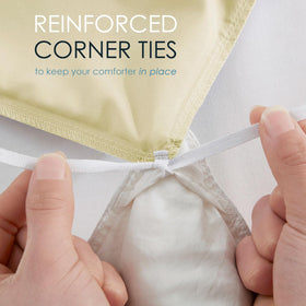 Hearth & Harbor Vanilla Yellow fabric close-up highlights 2-inch flange.