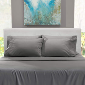 Hearth & Harbor grey sheets show fade- and stain-resistance after washing.