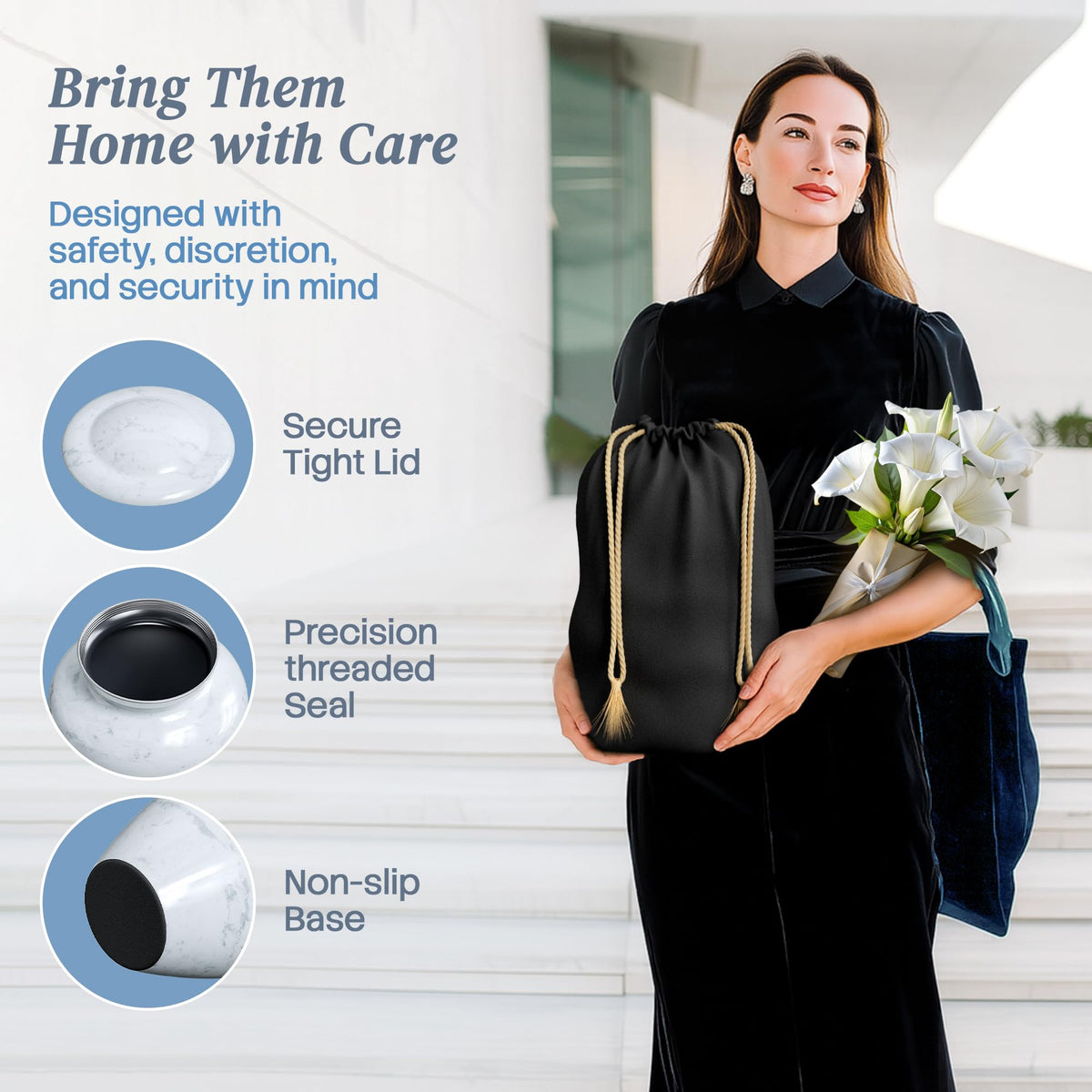 Hearthy Home memorial urn elegant marble design for home decor