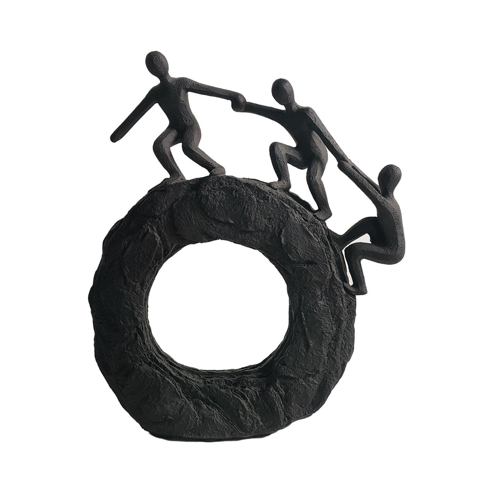 Hebdids abstract sculpture with climbing figures, ideal for elevating desk decor and teamwork symbolism.