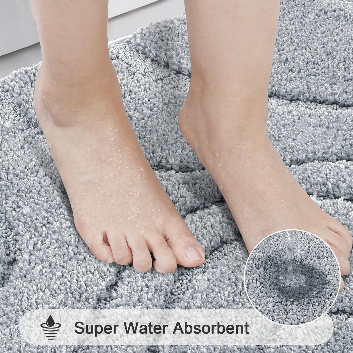 HEBE Rugs U-shaped contour toilet rug with secure fit