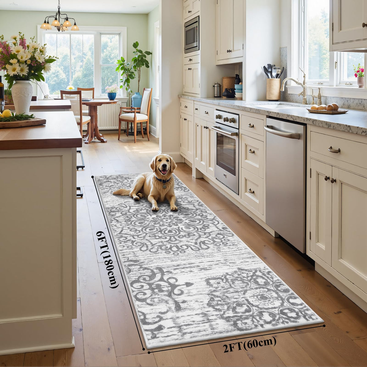 HEBE RUGS vintage boho pattern runner enhances entryway decor