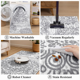 HEBE RUGS washable rug runner easy to clean for busy homes