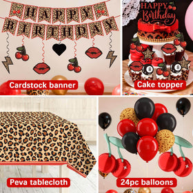 Heboland red cheetah balloons elevate party decor with color.
