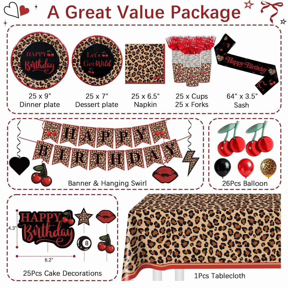Heboland red cheetah banner sets the festive mood.