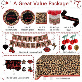 Heboland red cheetah banner sets the festive mood.