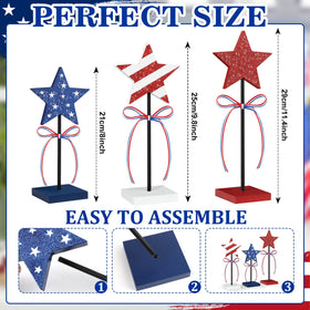 Hedeey patriotic star set 11-inch stars create bold focal points on desks.