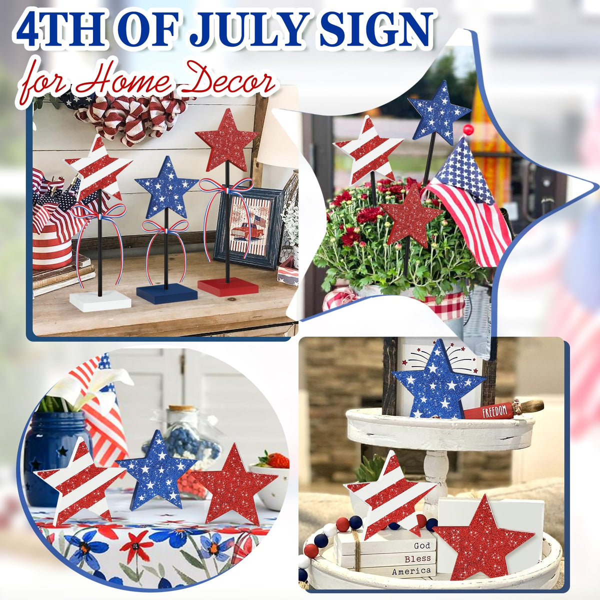 Hedeey tiered-tray display—stylish patriotism for any seasonal vignette.