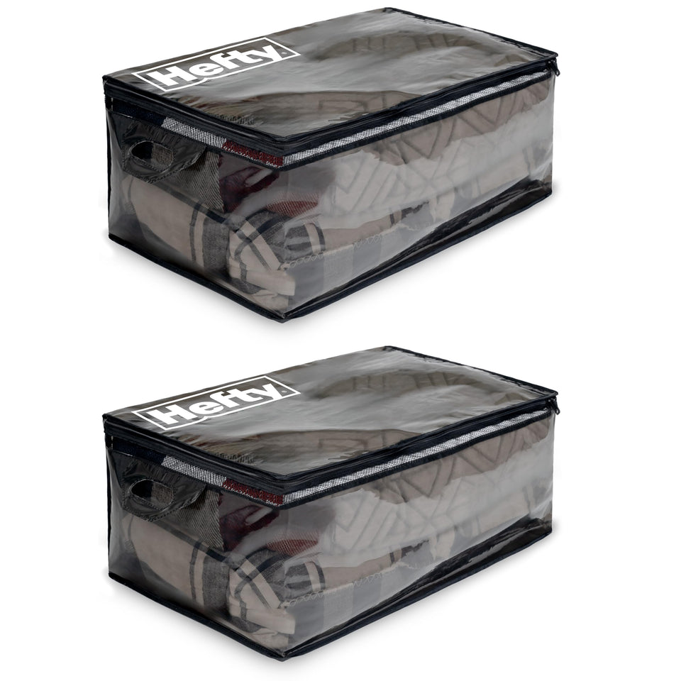 Hefty extra large moving bag with double zippers for easy packing and access