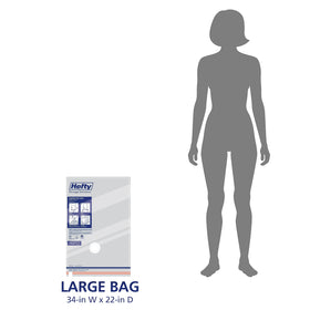 Travel-pump included with Hefty vacuum bags for quick air removal.