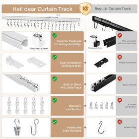 hei! dear ceiling and wall mount track kit for flexible installation.