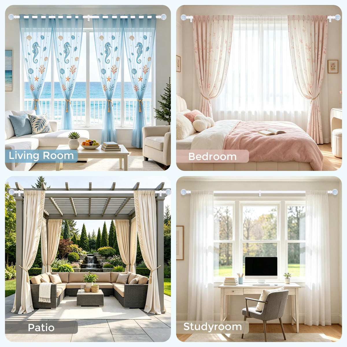 hei! dear decorative curtain rod suitable for bedrooms, living rooms, and dining areas