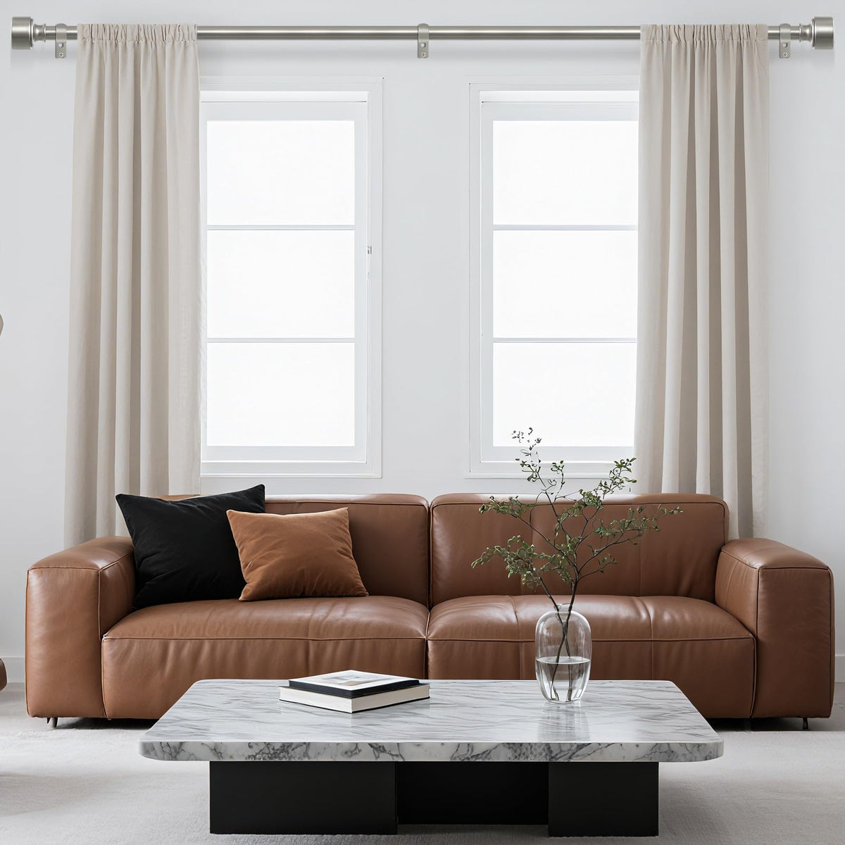 HEI! DEAR heavy-duty 1-inch rod provides reliable load-bearing for thick curtains.