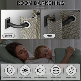 Hei! Dear matte black 1-inch rod adds modern style to any room.
