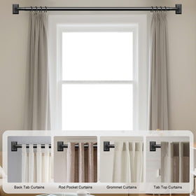 Matte black finish detail on HEI!DEAR curtain rod