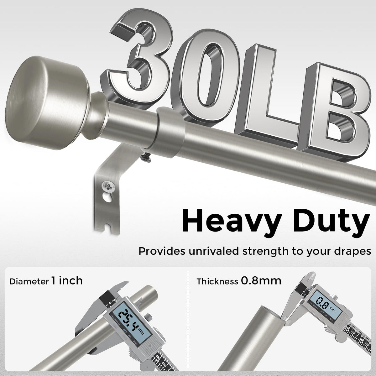 HEI! DEAR telescoping rod sized 36–88 inches for flexible window fit.