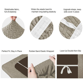 Heicofer RV couch cover anti-slip straps securing the fit