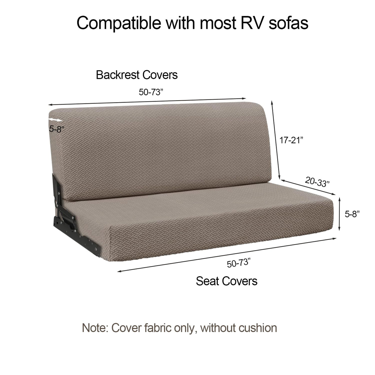 Heicofer RV couch cover seat in khaki guards cushions during travel and daily use