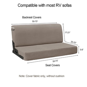 Heicofer RV couch cover seat in khaki guards cushions during travel and daily use