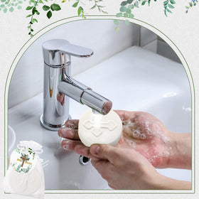 Heigble soap close-up shows glycerin moisturizing formula.