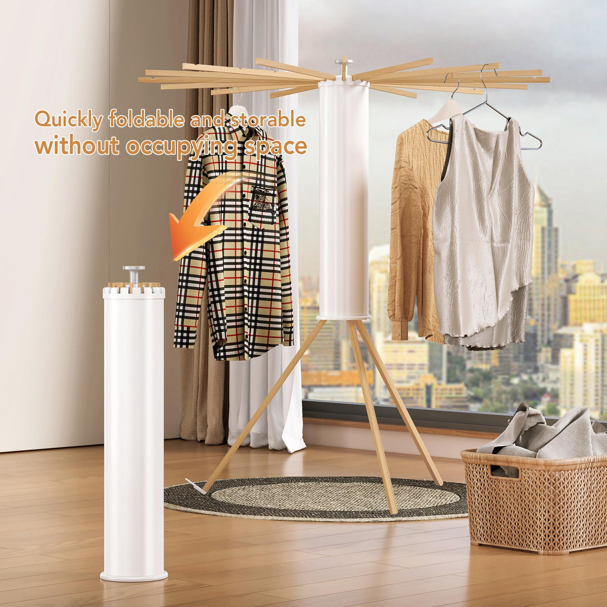 HEILAIYI extra poles included simplify setup and extend drying capacity.