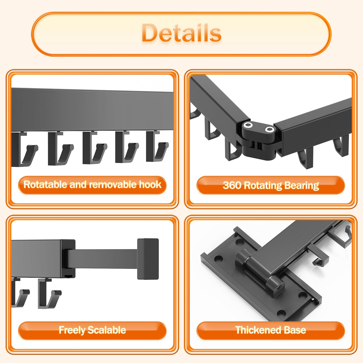 HEILAIYI load-bearing design supports everyday laundry items.