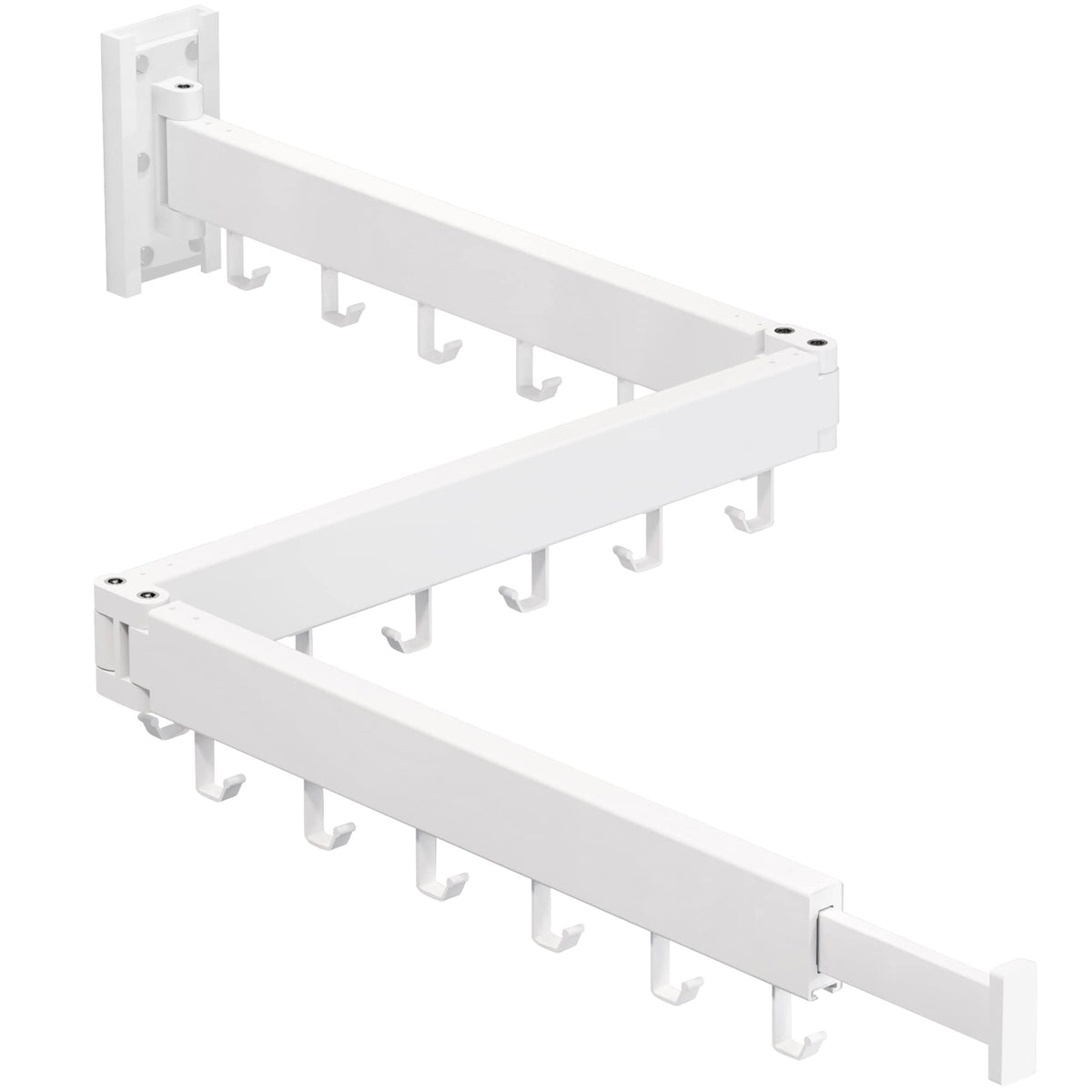 HEILAIYI wall-mounted drying rack folded against the wall, space-saving design.